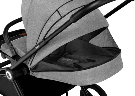 Lionelo Mika Wózek Głęboko-Spacerowy + Fotelik Samochodowy 0-13 kg 3w1 Grey Stone