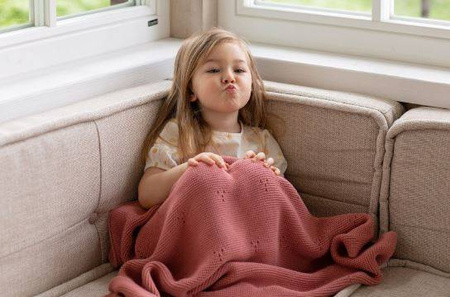 Poofi Kocyk Bawełniany Paris Herbaciana Róża 80x100