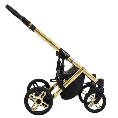 Kunert Mila Premium Wózek Głęboko-Spacerowy 2w1 Szary + Kreseczka Złota Rama Koła Żelowe