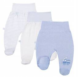 Eevi Tiny Półśpiochy 3-PAK Rozmiar 50 Odcienie Niebieskiego i Białego