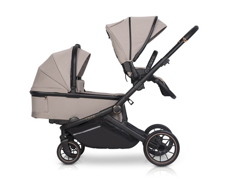 Cavoe Avec 2024 Wózek Głęboko-Spacerowy Bliźniaczy 2w1 Taupe