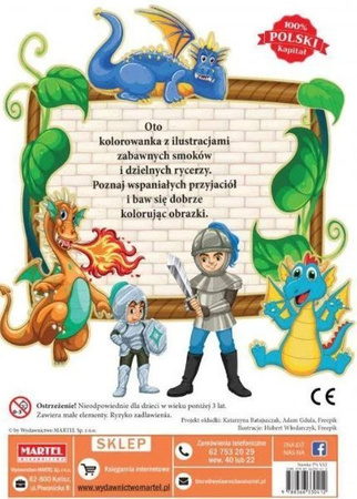 Kolorowanka Smoki i Rycerze z Naklejkami
