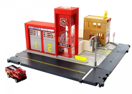 Matchbox Prawdziwe Przygody Remiza Strażacka Zestaw Światła i Dźwięki HBD76 HBL74