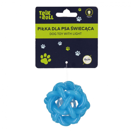 Trik&Roll Piłka dla Psa Świecąca 6 cm Niebieska