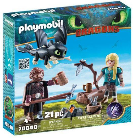 Playmobil Czkawka i Astrid z Małym Smokiem 70040
