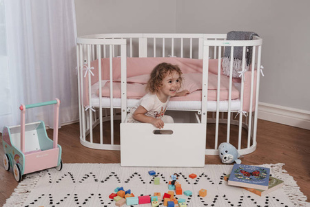 Waldin Łóżeczko Dziecięce 7w1 z Materacem Białe