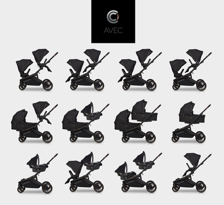 Cavoe Avec 2024 Wózek Spacerowy Bliźniaczy Meteorite