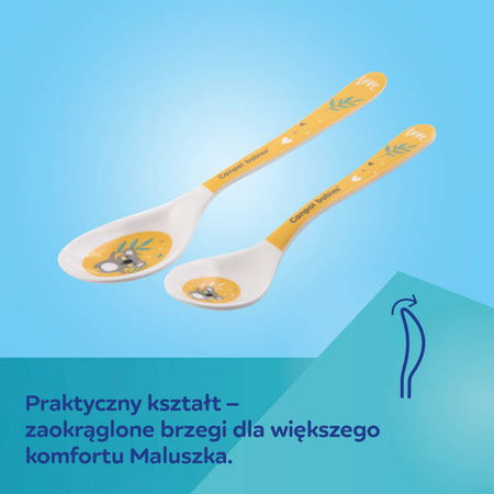 Canpol Babies Zestaw Łyżeczek z Melaminy 2 szt Exotic Animals 4/530 Grey