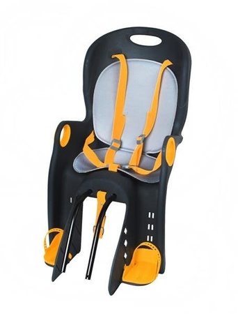 FOTELIK ROWEROWY ADVENTURER MOCOWANY NA BAGAŻNIK LUB RAMĘ 5-PUNKTOWE PASY DO 22 KG Grafitowy