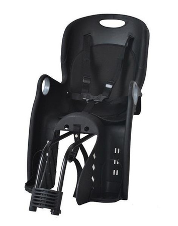 FOTELIK ROWEROWY ADVENTURER MOCOWANY NA BAGAŻNIK LUB RAMĘ 5-PUNKTOWE PASY DO 22 KG CZARNY Czarny