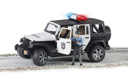 Bruder Jeep Wrangler Unlimited Rubicon Policyjny z Figurką Policjanta
