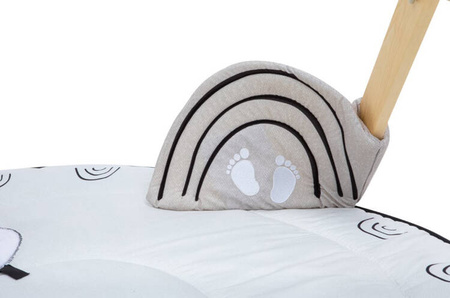 Tiny Love Décor Gimnastyka / Mata Edukacyjna z Drewnianym Stojakiem Czarno-biała