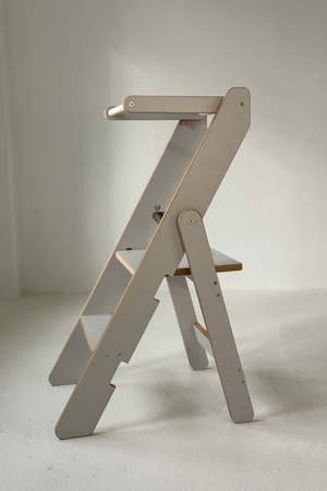 Baby Wood Kitchen Helper Składany Szary