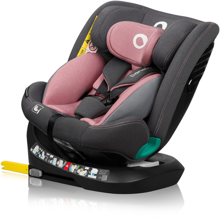 Lionelo Bastiaan one i-Size - obrotowy fotelik samochodowy 0-36 kg | Pink Rose