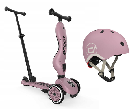 Scootandride Highwaykick 1 Push and Go 2w1 Jeździk i hulajnoga z rączką do prowadzenia 1-5 lat Wildberry + Kask