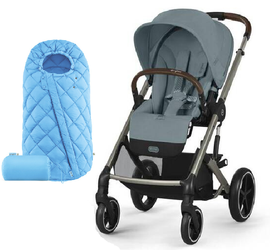Cybex Balios S Lux 2.0 Wózek Spacerowy Stormy Blue + Cybex Śpiworek Snogga 2 Beach Blue	