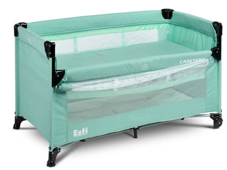 Caretero Esti Łóżeczko Turystyczne z Opuszczanym Bokiem Mint