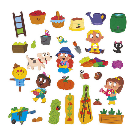 Janod Magnetyczna układanka W ogródku Magneti'stories 3+