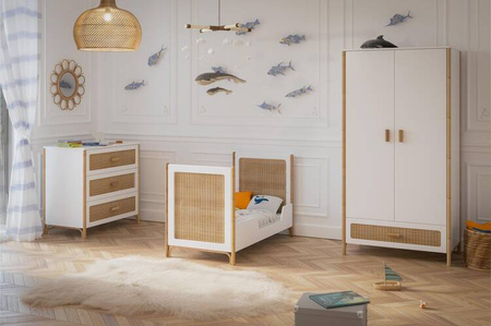 Theo Bebe Oceania Łóżeczko Ratanowe 60x120cm Neige