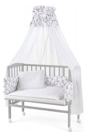 Waldin Łóżeczko Dostawne 2w1 z Wyposażeniem M81 Grey / Myszki