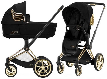 Cybex e-Priam 4.0 Wózek Głęboko-Spacerowy Rama + Tapicerka + Gondola 2w1 Black Wings by Jeremy Scott