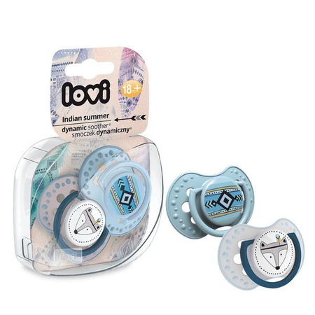 Lovi Dynamiczny Smoczek Uspokajający 18m+ Silikonowy 2szt. 22/876 Summer Boy