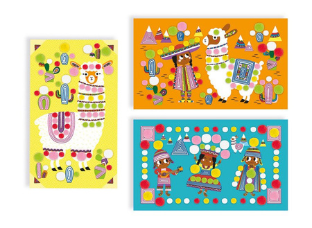 Janod Zestaw artystyczny Pompony Lamy 4+