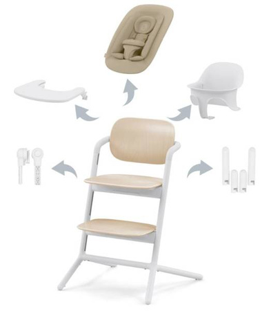 Cybex Lemo Krzesełko Bujaczek Zestaw 4w1 Sand White