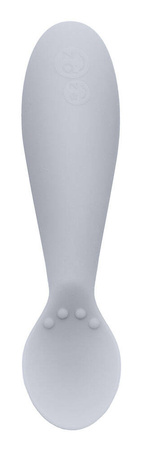 EZPZ Komplet pierwszych naczyń silikonowych First Foods Set pastelowa szarość + kubeczek Tiny Cup pastelowa szarość GRATIS