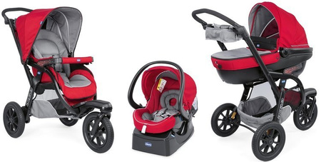 Chicco Trio Activ3 Wózek Wielofunkcyjny 3w1 Red Berry
