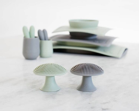 EZPZ Silikonowa Myjka Czyścik Do Naczyń Bez Bakterii Szary Pastelowa Zieleń