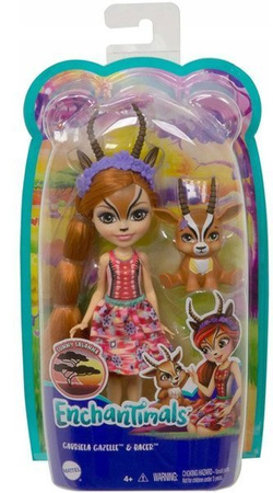 Barbie Enchantimals Lalka+zwierz.domowe FNH22 Gabriella Gazelle & Spotter GTM26