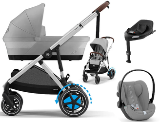 Cybex E-Gazelle S Wspomagany Wózek Głęboko- Spacerowy + Cybex Cloud G I - Size Fotelik Samochodowy + Baza G