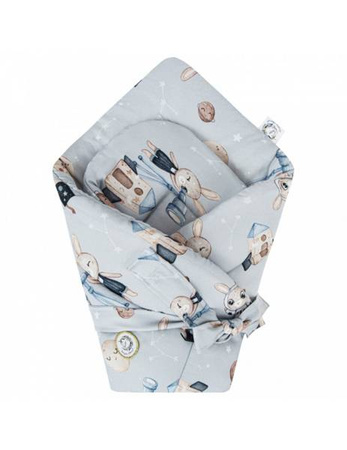 Bonjour Cherie Bambusowy Rożek dla Niemowlaka 74x74cm Królik Astronom