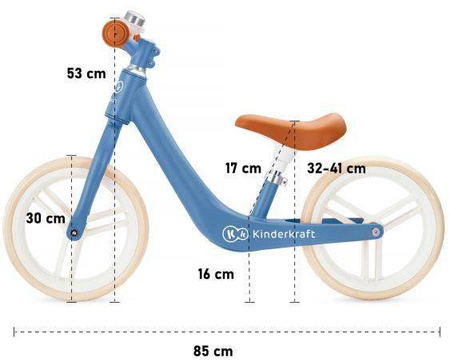 Kinderkraft Fly Plus Rowerek Biegowy Saphire Blue