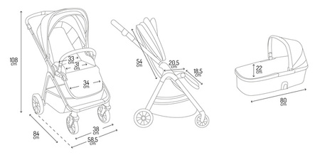 Momi Giselle Wózek Głęboko-Spacerowy Beżowy