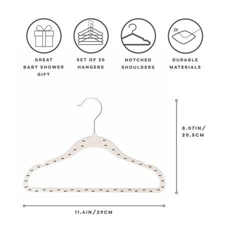 3 Sprouts Welurowe Wieszaki Dla Dzieci Double Dot/Beige 15szt.