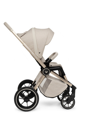 Muuvo Quick Boho Wózek Głęboko-Spacerowy Beige + Cybex Aton B2 i-Size Fotelik Samochodowy 0-13kg + Baza One Volcano Black