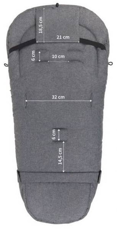 Zaffiro iGrow 2.0 Śpiwór Do Wózka Wełna Premium Szara + Organic Grey