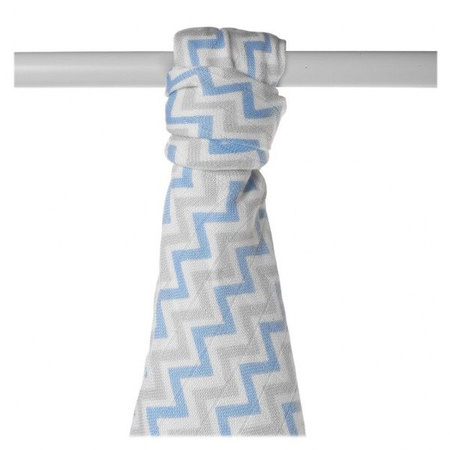 Xkko Ręcznik Bambusowy Otulacz 90x100cm Baby Blue Chevron
