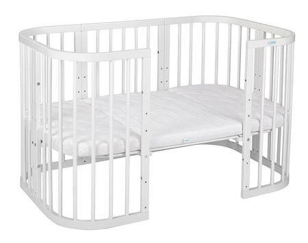 Waldin Łóżeczko Dziecięce 7w1 z Materacem Białe