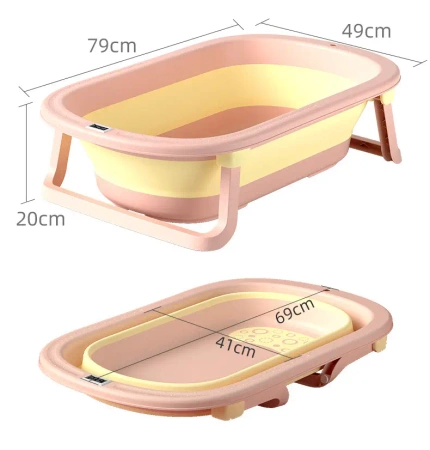 Babyhood BH-328PY Składana Wanienka Dziecięca Z Termometrem Comfort Zielona