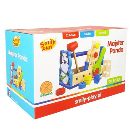 Smily Play Drewniany Zestaw Majsterkowicza Majster Panda Ac6618