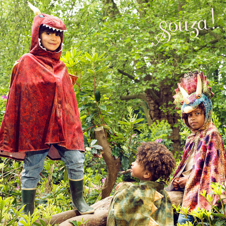 Souza! Kostium peleryna z kapturem - maską dinozaur Triceratops 4-7 lat