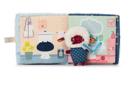 LILLIPUTIENS Książeczka aktywizująca z mini-przytulanką Dobranoc Owieczka Yvon 12 m+