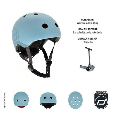 Scootandride Kask Dla Dzieci S-M Steel
