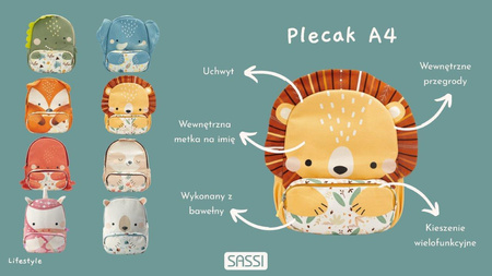 Sassi Plecak dla dzieci A4 Słonik