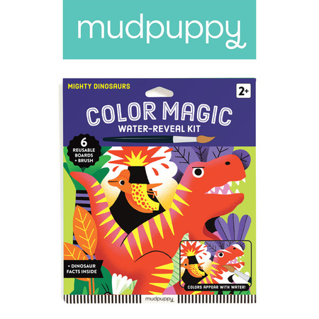 Mudpuppy Kolorowanka wodna wielorazowa Magia kolorów Potężne dinozaury 2+
