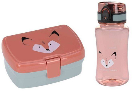 Lassig Zestaw na Lunch Lunchbox + Tritanowa Butelka - Bidon 460 ml About Friends Lis