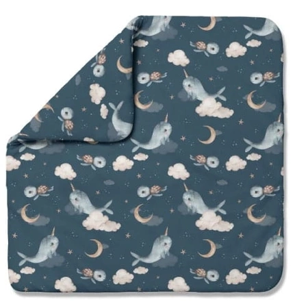 Waldin Kołdra Bambusowa 75x75 Wieloryb Granat